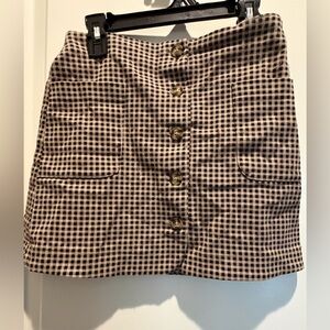 Copper Key Black and Tan Checkered Mini Skirt